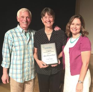 Edie Copley receiving Lifetime Achievement Award